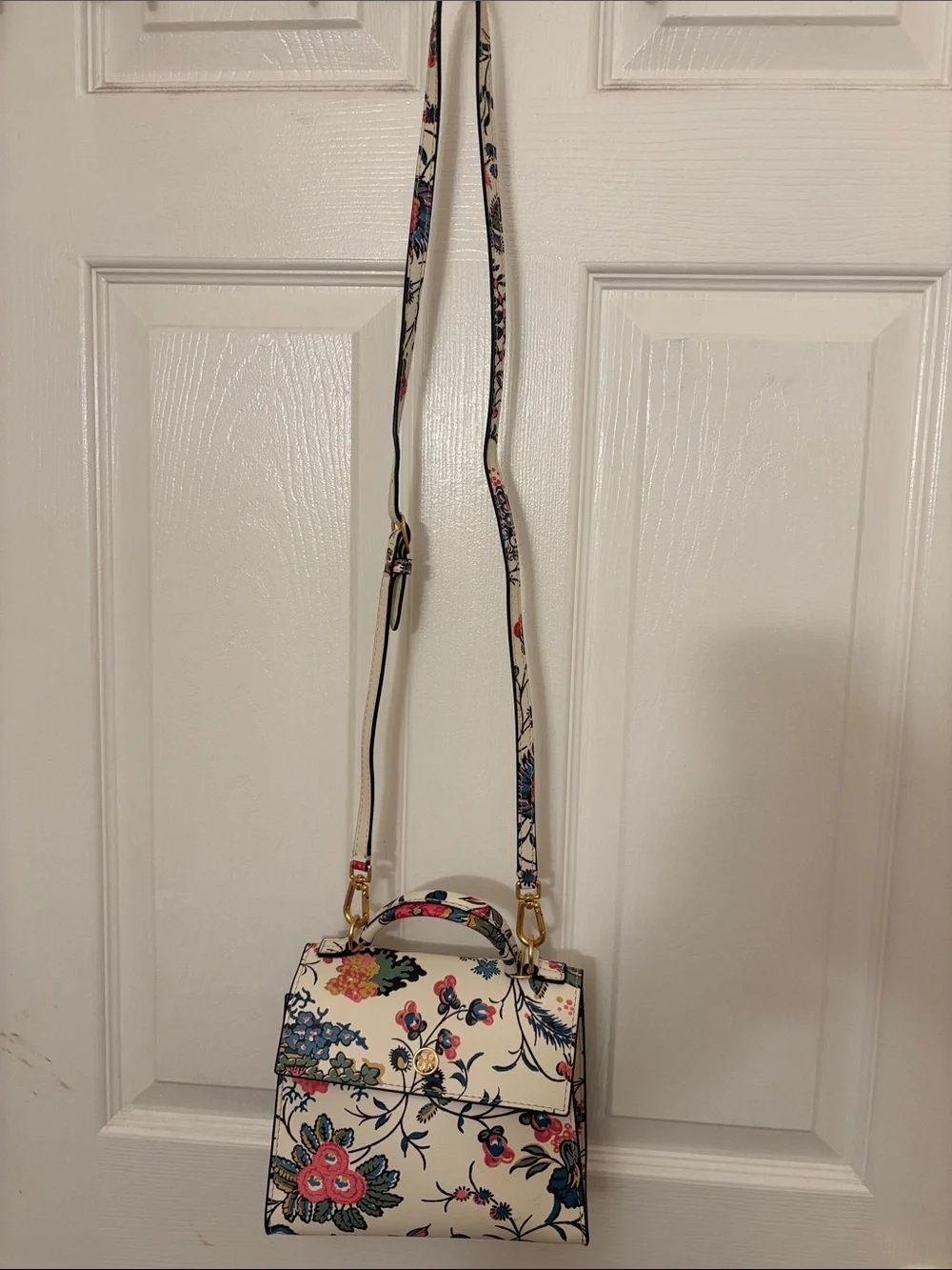 Tory Burch Gabriella floral small satchel bag nwt